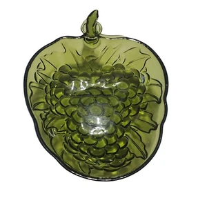 MID CENTURY MODERN 1970S AVOCADO GREEN INDIANA GLASS SALAD FRUIT SERVING BOWL - Picture 1 of 10
