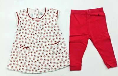 Original Bebé Flores Vestido Y Leggings De Petit Bateau Talla 6M 67 - Imagen 1 de 2