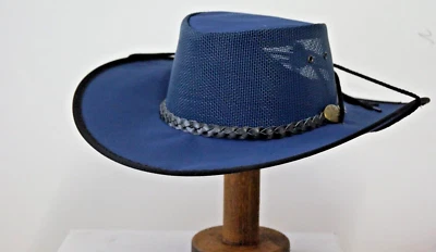 Jacaru Canvas / Mesh HAT Leather band Chinstrap Men's Women's Band  Medium Large Foto 1 de 4