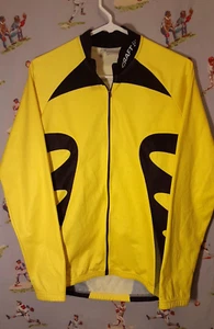 🚲 Craft Womens Sz Medium Yellow Full Zip Cycling Jacket Back Pockets Mid-Weight - Picture 1 of 15