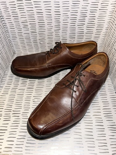 Clarks Glenrise Over Leather Derby Oxford Noce Marrone Ortholite Uomo Taglia 10 5