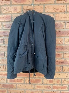 Forever New Jacket Black Womens Size 8 Quilted Faux Fur Trim Removable Hood - Picture 1 of 12