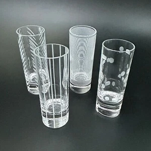 4 vasos grabados CHEERS by Mikasa tiradores vidrio de chupito cordial 4" de alto - Imagen 1 de 9