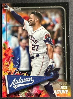 2024 TOPPS UPDATE JOSE ALTUVE #45 AUTUMN TALES BLACK PARALLEL SP 68/299 ASTROS - Image 1 of 2