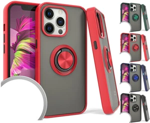 Für iPhone 13 Pro 6,1" Hülle Glatt Matt Magnet Ring Schutz Cover + Hebelwerkzeug - Bild 1 von 31