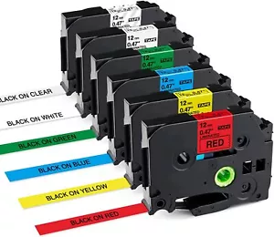 6X Compatible Label Maker Tape 12mm for Brother P-Touch TZ-231 TZe-231 PT-D210 - Picture 1 of 7