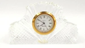 Vintage Waterstone Full lead crystal mantel clock works fresh battery installed. - Picture 1 of 8