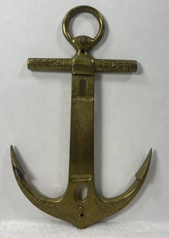 Vintage Metal Ship Anchor Nautical Door Knocker Plate- Would Make Nice Medallion Cover