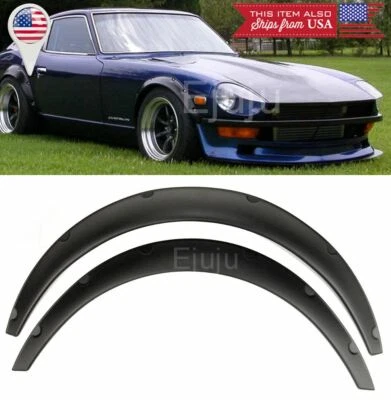 Extensión de llamarada de guardabarros flexible negra de plástico ancho de 2 piezas de 1,75" para VW Porsche Foto 1 de 4