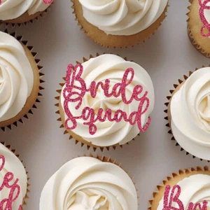 Bride Squad Cupcake Toppers Hen Party Cake Topper Bride Cupcake Decorations - Picture 1 of 3