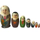 Poupée de nidification Matryochka Union soviétique Empire russe dirigeants Gorbatchev 7 pièces