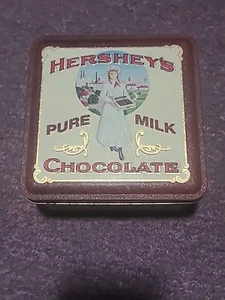 Lata de chocolate con leche pura Hersheys 1992 vintage 6 X6 una bonita pieza coleccionable  - Imagen 1 de 10