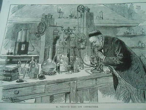 Gravure 1883 - M. Pasteur dans son laboratoire - Imagen 1 de 1