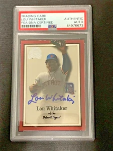 Lou Whitaker Detroit Tigers 2000 Fleer autograph signed baseball card PSA SLAB - Picture 1 of 2
