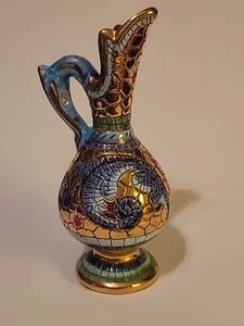 Gialletti Vintage Italian Byzantine Style Gold Mosaic Ewer Signed Taormina 80/12 - Picture 1 of 23