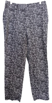 Calça de tornozelo fina White House Black Market WHBM preta branca malha elástica tamanho 0 - Imagem 1 de 4