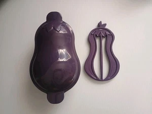 Technik 3-TEILIGES PORZELLAN EMAILLE GUSSEISEN KOCHGESCHIRR LILA AUBERGINENFÖRMIGER OFEN - Bild 1 von 6