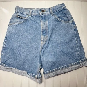 Vintage Lee High-Waisted Denim Shorts USA Size 12 Medium 90s Mom Fit - Picture 1 of 12