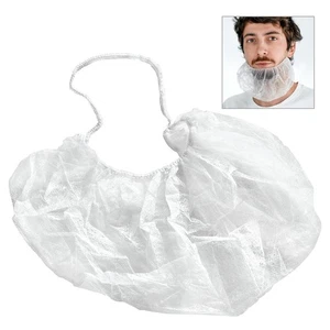 COPRIBARBA MONOUSO 100% POLIPROPILENE BIANCO CONFEZIONE DA 100 PZ - Picture 1 of 1