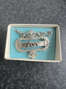 Vintage Silver Metal Florantal Decanter Label For Port Bottle or Decanter Boxed - Picture 1 of 6