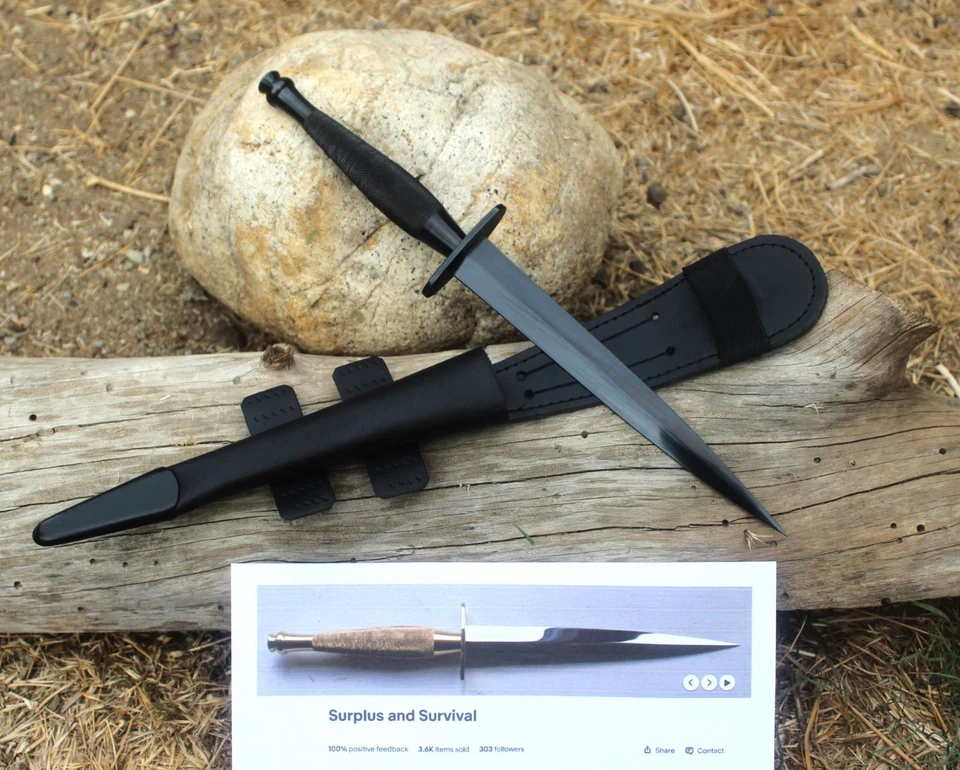 Cuchillo de comando FS del ejército británico genuino, 2ª pat. J. Nowill, hecho en Sheffield Foto 1 de 4