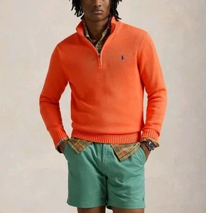 Polo Ralph Lauren Color orange Rib 1/4 Zip Pullover Sweater MULTI Size's NWT - Picture 1 of 5