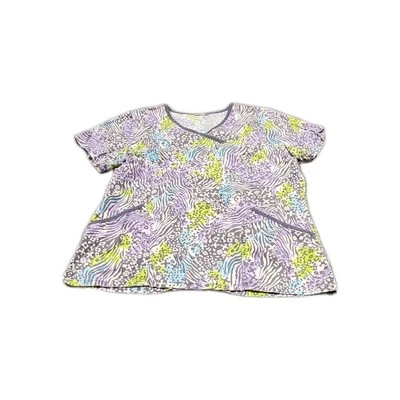 Womens L? Scrub Top Multi Color Abstract Animal Print Top - Image 1 of 4