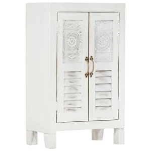 Sideboard Buffet Side Cabinet Storage Cupboard White Solid Wood Acacia vidaXL - Picture 1 of 10