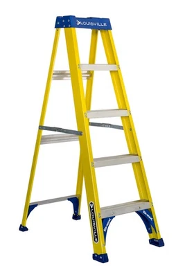 5 Foot Fiberglass Step Ladder Non Conductive 250 Lb Capacity With Pro Top - Image 1 of 4