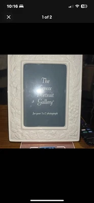 Marco de fotos de porcelana Lenox Portrait Gallery marfil floral 5x7 Foto 1 de 2