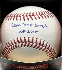 Carsten Charles Sabathia Full Name Autographed OML Baseball w/ HOF 25 - Fanatics - Picture 1 of 2