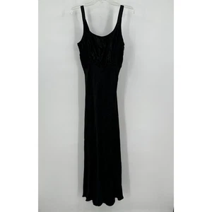 Sharnel Womens Y2K Minimalist Satin Maxi Dress Size M Black Slip Old Money - Picture 1 of 8