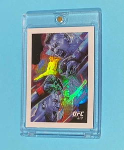 2025 Topps Now UFC 319 Du Plessis vs. Chimaev ARTIST FIGHT POSTER PR: 319 SP - Picture 1 of 6