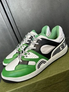 Gucci Gucci scarpe da ginnastica basse da uomo bianche Demetra Basket prezzo consigliato £ 675 UK12,5/13,5US - Foto 1 di 15