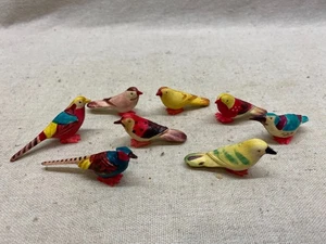 Lote De Colección De 8 Aves Realistas De Plástico Miniatura Japón Pintadas A Mano Raras - Imagen 1 de 7