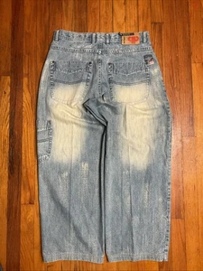 Pantalones de mezclilla azules holgados vintage Y2K Pelle Pelle talla 34 diseñador hip hop grunge - Imagen 1 de 16