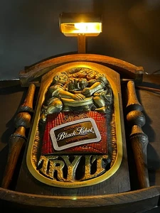 Vintage LIGHTED Carling Black Label Beer Sign Pub Bar Advertising Light 19" - Picture 1 of 24