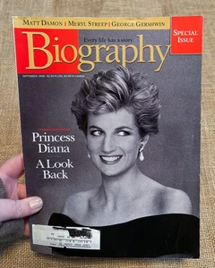Vintage Biography Magazine September 1998 Princess Diana Matt Damon Meryl Streep - Imagen 1 de 5