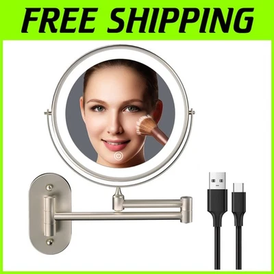 Rechargeable Lighted Makeup Mirror 8 Inch Double Sided - Image 1 of 4