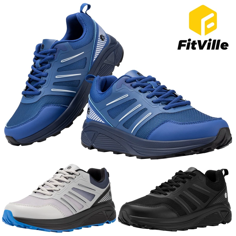 FitVille Laufschuhe Herren Breite Traillaufschuhe Sportschuhe Outdoor Trekking - Bild 1 von 4