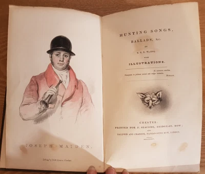 1834 HUNTING SONGS BALLADS BY EGERTON-WARBURTON TARPORLEY HUNT CLUB CHESHIRE @ - Image 1 of 4