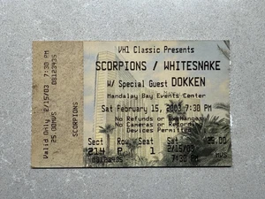 SCORPIONS - WHITESNAKE - DOKKEN Concert Ticket: Feb 15, 2003 LV Mandalay Bay - Picture 1 of 4