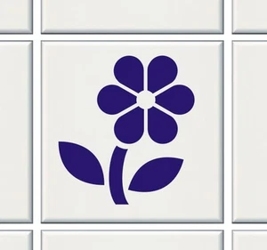 12 x  FLOWER Tile transfers stickers 6" or 4" kitchen bathroom many colours  - Picture 1 of 1