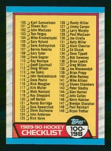 TARJETA DE LISTA DE VERIFICACIÓN 100-198 *SIN MARCAR* 1989-90 TOPPS 1989-90 NO 198 COMO NUEVA + 63030 - Imagen 1 de 2