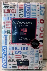 New ELRENE FOURTH 4th OF JULY VINYL TABLECLOTH 52 x120 PATRIOTIC AMERICA FREEDOM - Picture 1 of 1