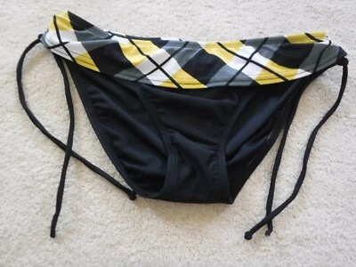 NWOT Hobie Cinched side Banded Bikini Bottom Sz Small Yellow White Black - Image 1 of 4