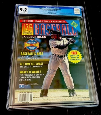 KEN GRIFFEY JR 罕见流行 1/1 压铸雕像封面 1994 年 TUFF STUFF MARINERS CGC 9.2 — 第 1/3 张图片
