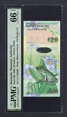 Bermuda 20 Dollars 2009 P60b Uncirculated Grade 66 - Image 1 of 2
