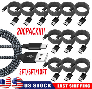 Lot USB-C to USB C Type-C Fast Charging Data SYNC Charger Cable Cord 3/6FT LONG