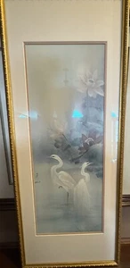 Lena Liu 37.5” X 15.5” (framed) Signed & Numbered Limited Edition Print ~ Cranes - Picture 1 of 10